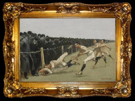 framed  Frederic Remington Touchdown, Yale vs. Princeton, Thanksgiving Day, ta009-2